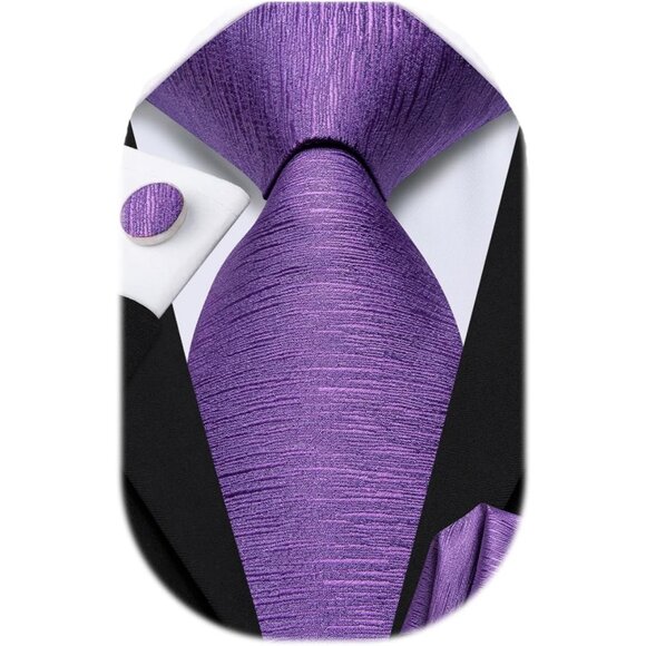 Sophisticated Purple Silk Tie with Textured Pattern - Picture 1 of 7